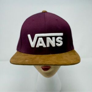 Vans Skateboarding Hat Snapback Off The Wall Embroidered White Logo Wool Blend